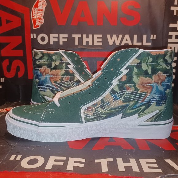 Vans Sk8-Hi Bolt Liquify Avocado Green White Canvas Suede Men's 9.5 VN0A5JIVYXH - Picture 11 of 14
